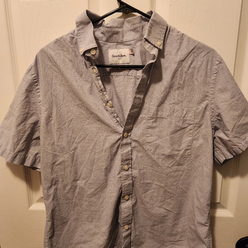Goodfellow Co Gray Mens Medium Short Sleeve Button Down